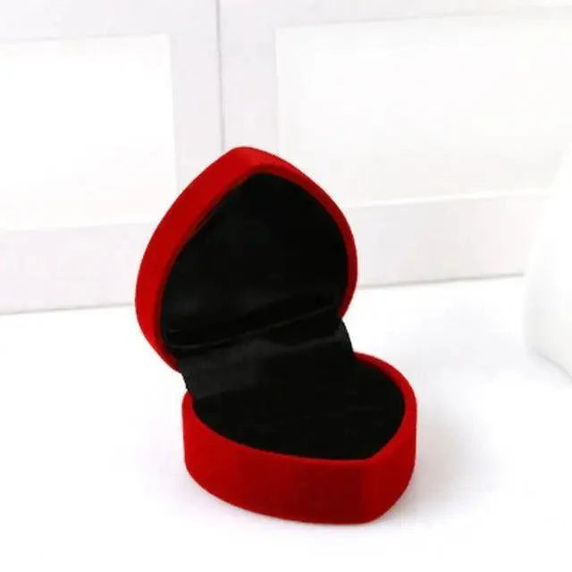 Elegant Red Rose Jewelry Box for Rings and Earrings