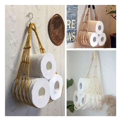 Vintage Jute Rope Toilet Paper Holder - Elegant Bathroom Decor
