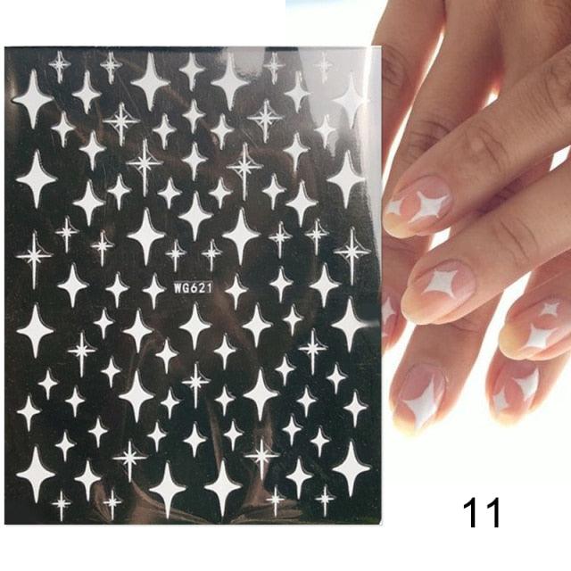 Rose Gold Star 3D Nail Art Stickers for DIY Manicures