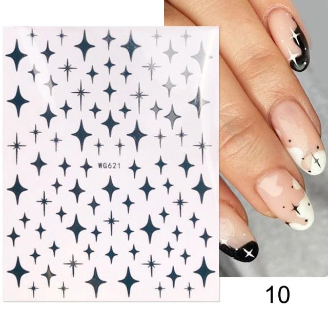 Rose Gold Star 3D Nail Art Stickers for DIY Manicures