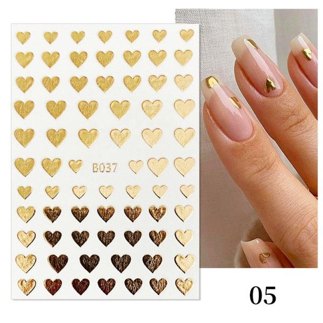Rose Gold Star 3D Nail Art Stickers for DIY Manicures