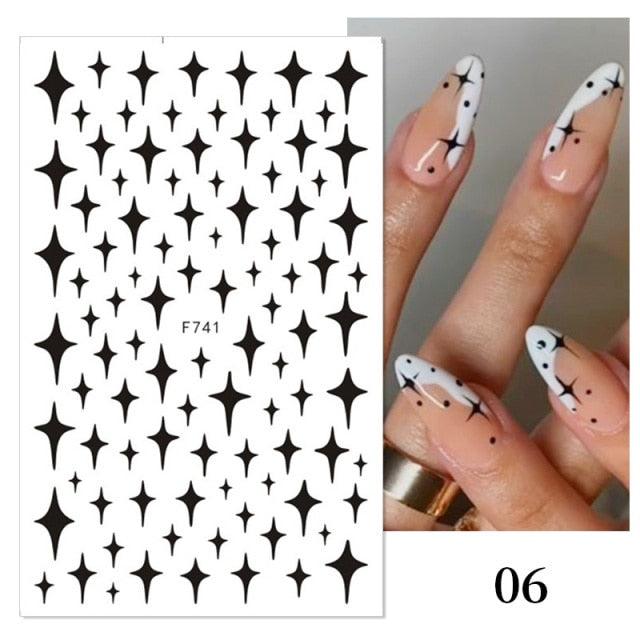Rose Gold Star 3D Nail Art Stickers for DIY Manicures