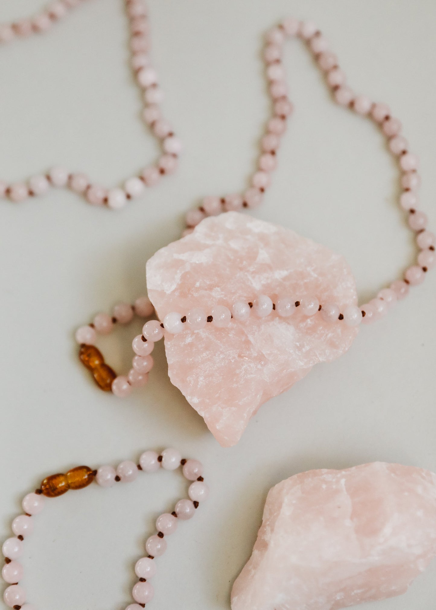 Pure Gemstone Natural Rose Quartz Beaded Necklace