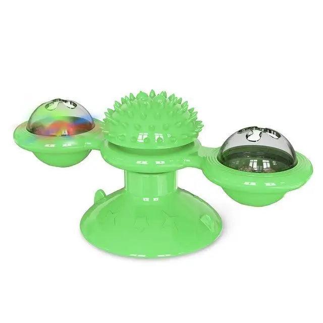 Juguete Interactivo para Gatos en Forma de Molino de Viento con Bola LED