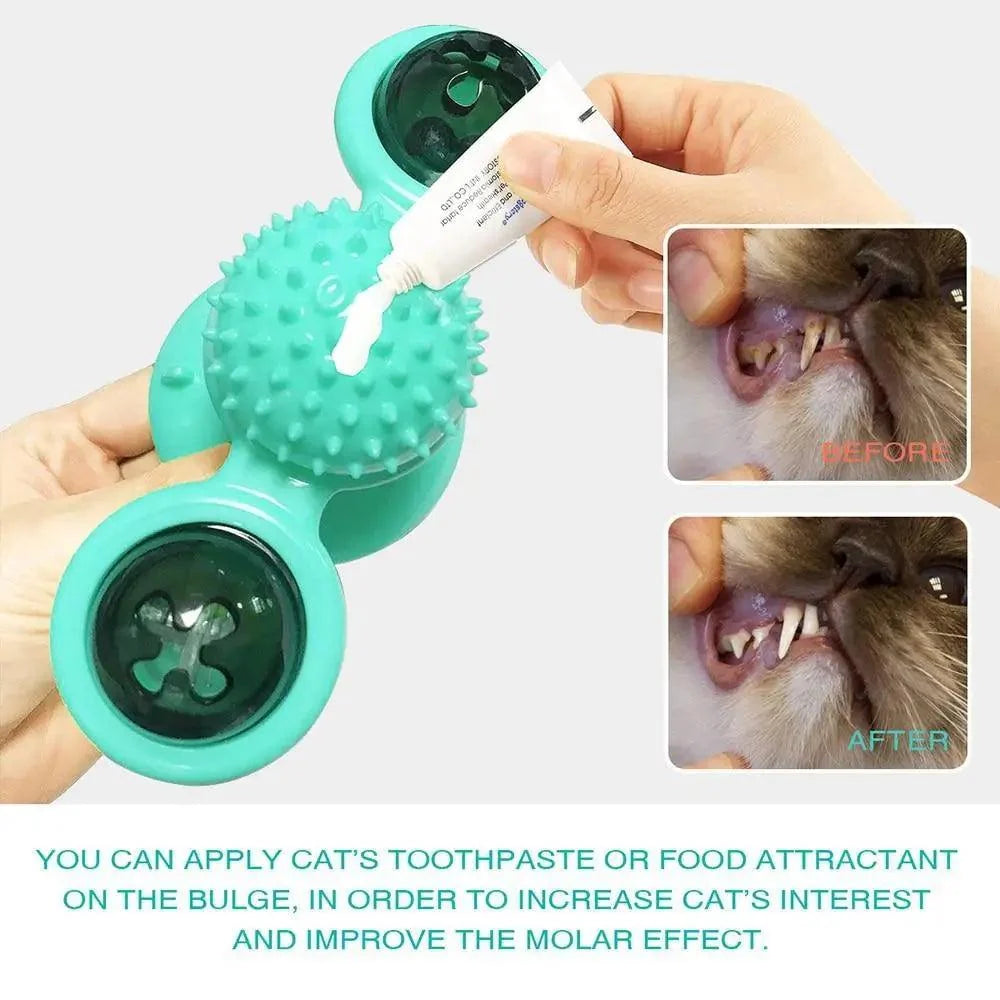 Juguete Interactivo para Gatos en Forma de Molino de Viento con Bola LED