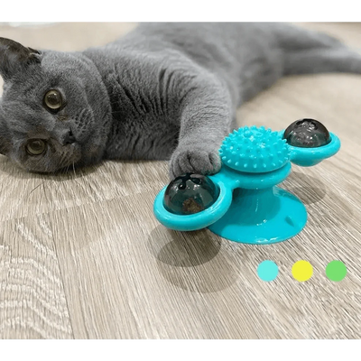 Interactive Windmill Cat Toy with LED Ball