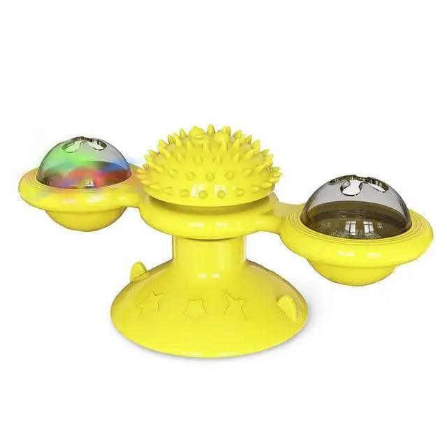 Juguete Interactivo para Gatos en Forma de Molino de Viento con Bola LED