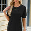 Round Neck Buttoned Short Sleeve T-Shirt - Korvel