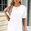 Round Neck Buttoned Short Sleeve T-Shirt - Korvel