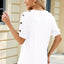 Round Neck Buttoned Short Sleeve T-Shirt - Korvel