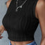 Round Neck Cropped Tank - Korvel