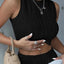 Round Neck Cropped Tank - Korvel