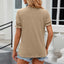 Round Neck Flounce Sleeve T-Shirt - Korvel