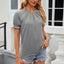 Round Neck Flounce Sleeve T-Shirt - Korvel
