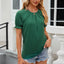 Round Neck Flounce Sleeve T-Shirt - Korvel