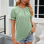 Round Neck Flounce Sleeve T-Shirt - Korvel
