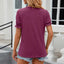 Round Neck Flounce Sleeve T-Shirt - Korvel