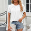 Round Neck Flounce Sleeve T-Shirt - Korvel