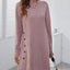 Elegant Round Neck Long Sleeve Mini Dress
