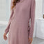 Elegant Round Neck Long Sleeve Mini Dress