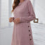 Elegant Round Neck Long Sleeve Mini Dress