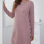 Elegant Round Neck Long Sleeve Mini Dress