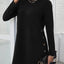 Elegant Round Neck Long Sleeve Mini Dress