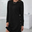 Elegant Round Neck Long Sleeve Mini Dress