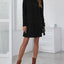 Elegant Round Neck Long Sleeve Mini Dress