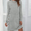 Elegant Round Neck Long Sleeve Mini Dress