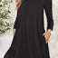 Round Neck Long Sleeve Mini Dress - Korvel