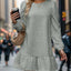 Round Neck Long Sleeve Mini Dress - Korvel
