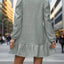 Round Neck Long Sleeve Mini Dress - Korvel