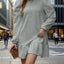 Round Neck Long Sleeve Mini Dress - Korvel
