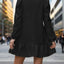 Round Neck Long Sleeve Mini Dress - Korvel