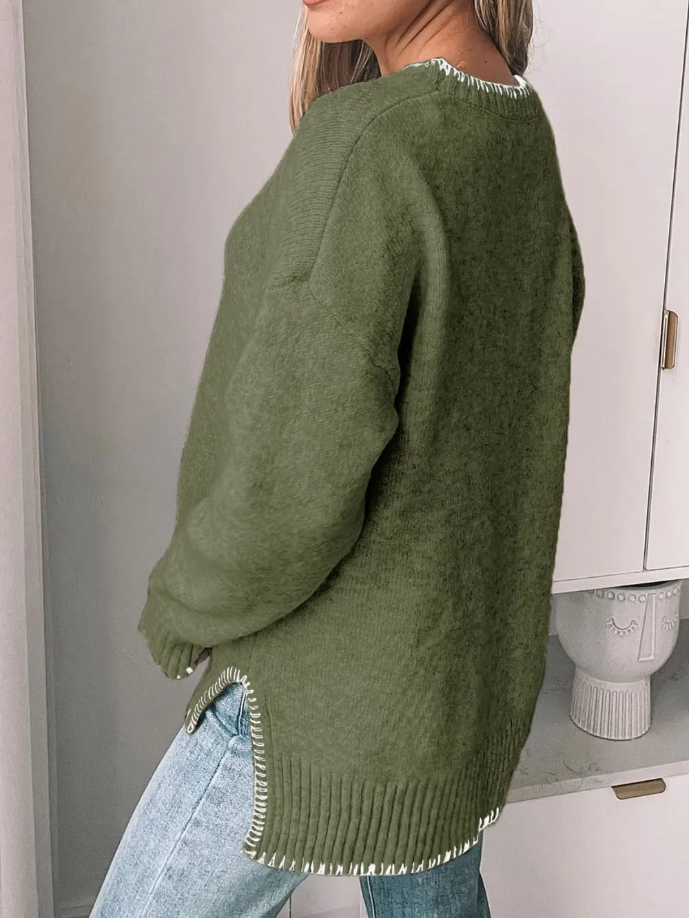Round Neck Long Sleeve Sweater - Korvel