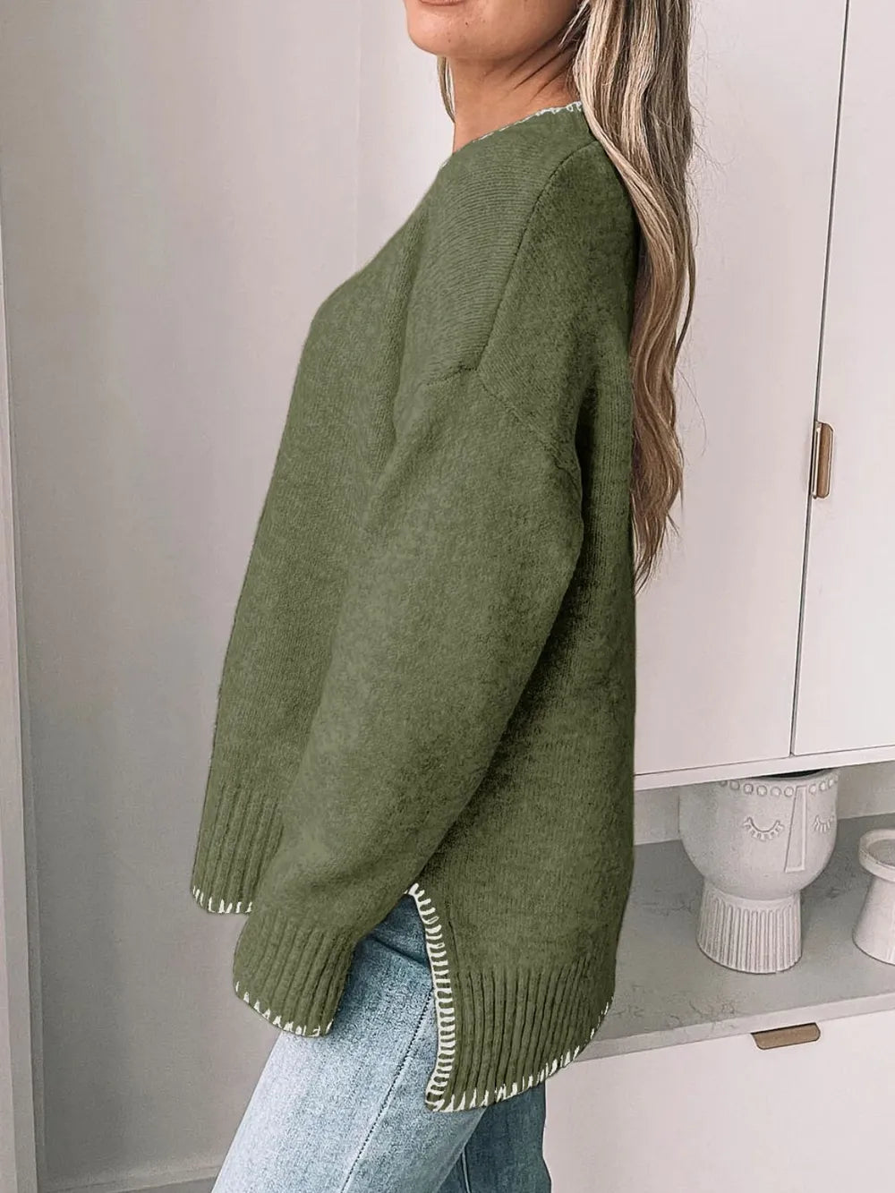 Round Neck Long Sleeve Sweater - Korvel