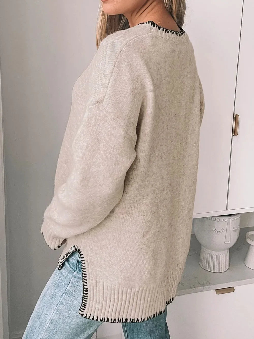 Round Neck Long Sleeve Sweater - Korvel