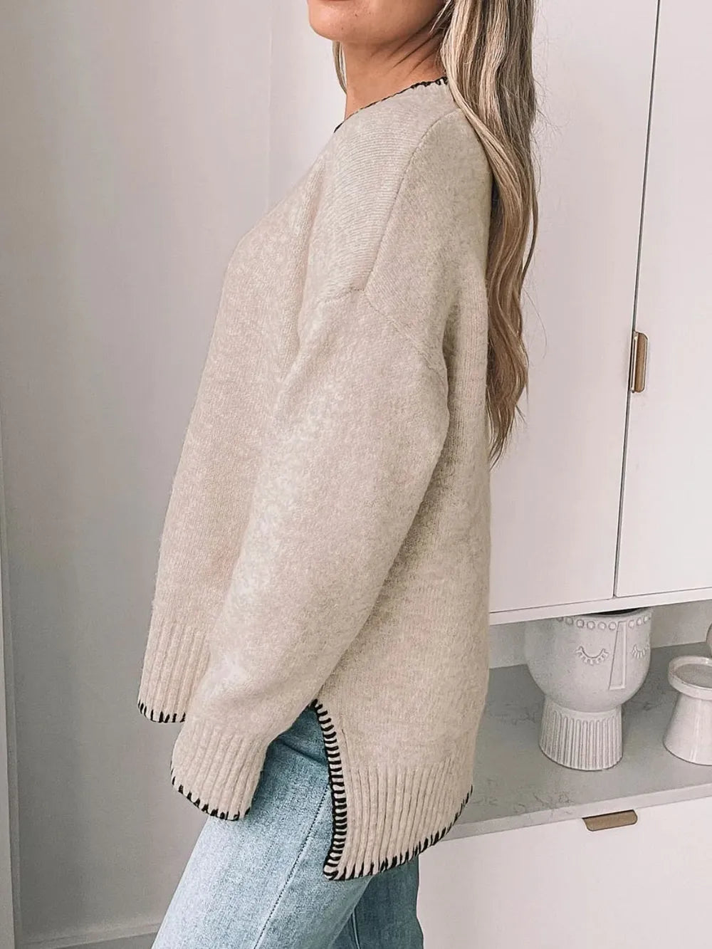 Round Neck Long Sleeve Sweater - Korvel