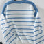 Round neck loose black and white striped pullover long sleeved knitted sweater for women - Korvel