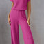 Round Neck Short Sleeve Jumpsuit