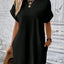 Elegant Round Neck Short Sleeve Mini Dress