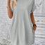 Elegant Round Neck Short Sleeve Mini Dress