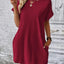 Elegant Round Neck Short Sleeve Mini Dress