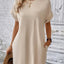 Elegant Round Neck Short Sleeve Mini Dress