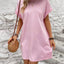 Elegant Round Neck Short Sleeve Mini Dress