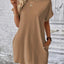 Elegant Round Neck Short Sleeve Mini Dress