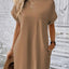 Elegant Round Neck Short Sleeve Mini Dress