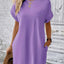 Elegant Round Neck Short Sleeve Mini Dress