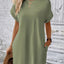 Elegant Round Neck Short Sleeve Mini Dress
